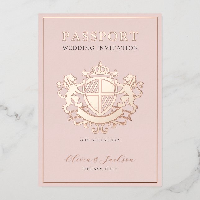Neutral Pink & Rose Gold Chic Destination Wedding  (Front)