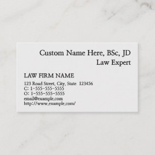 Neutral, Plain Lawyer Business Card