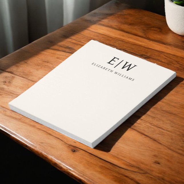 Neutral Professional Simple Monogram Minimalist Notepad (Creator Uploaded)