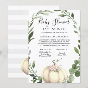 Neutral Pumpkin Baby Shower By Mail Invitation