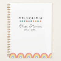 Neutral Rainbow Teacher Planner | Custom Gift