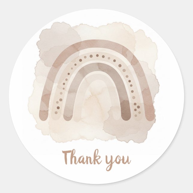 Neutral rainbow thank you sticker (Front)