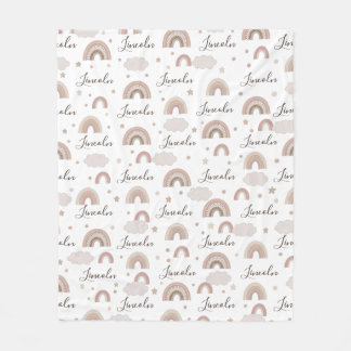 Neutral Rainbows Name Blanket