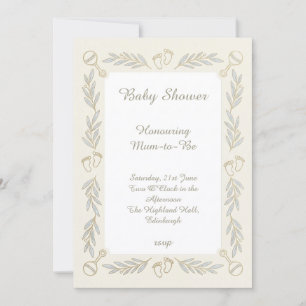 Neutral Rattle Baby Shower Invitation