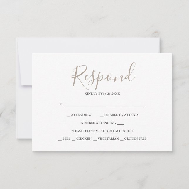 Neutral Reply RSVP Cards (Front)