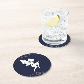 Neutral round fairy glasses port round paper coaster