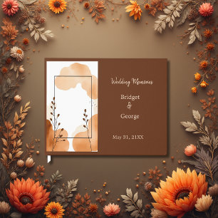 Neutral rustic abstract earthy Botanical Wedding Guest Book