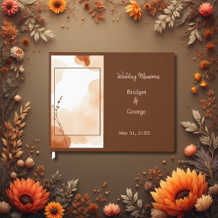 Neutral rustic abstract earthy Botanical Wedding Guest Book