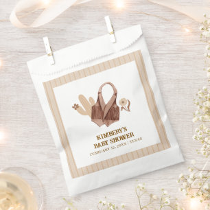 Neutral Rustic Boho Cactus Cowgirl Baby Shower  Favour Bags
