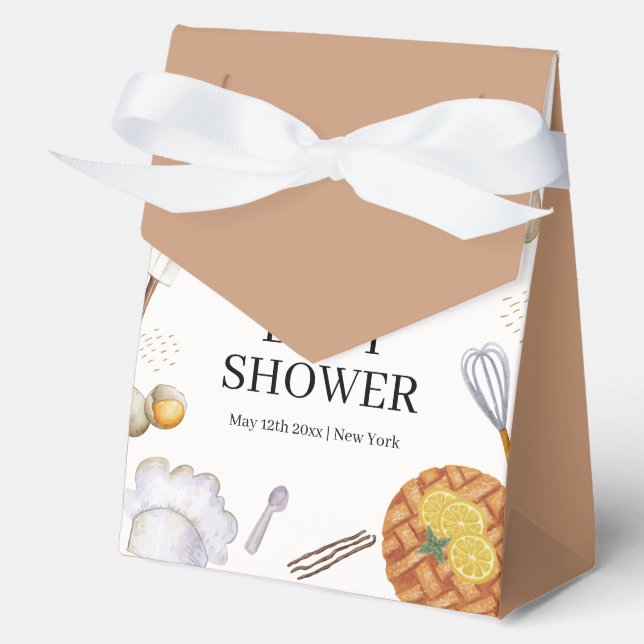 Neutral Rustic Cutie Baking Pie Baby Shower Favour Box (Front)