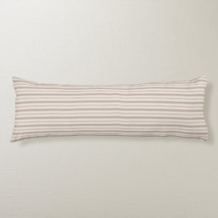 Neutral Rustic Farmhouse Striped Beige & Taupe Body Cushion