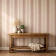 Neutral Rustic Farmhouse Striped Beige & Taupe