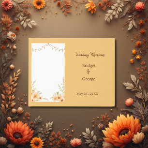Neutral rustic terracotta Botanical Wedding Guest Book