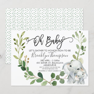 Neutral Safari Animals Baby Shower Invitation