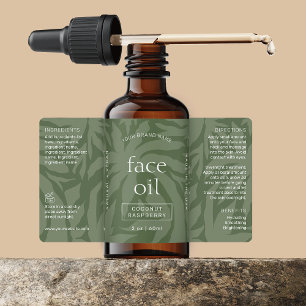 Neutral Sage Green 2 OZ Dropper Bottle Wrap Label
