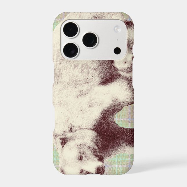  Neutral Sage Plaid Bear (Back)