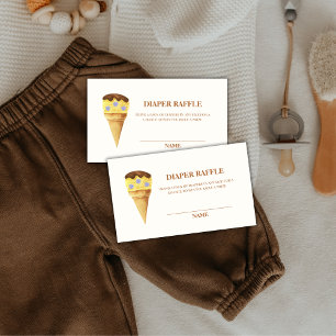 Neutral Scoop Ice Cream Diaper Raffle Baby Shower Enclosure Card