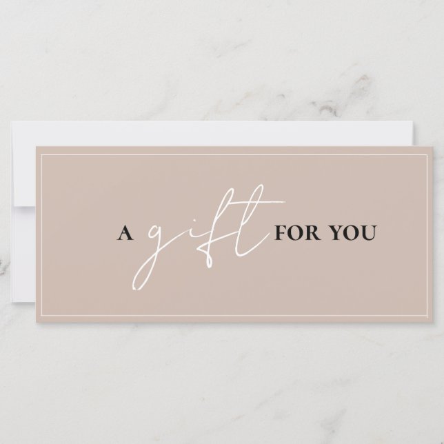 Neutral Simple Beige Gift Certificate Salon (Front)