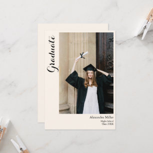 Neutral Simple Graduation Invitation
