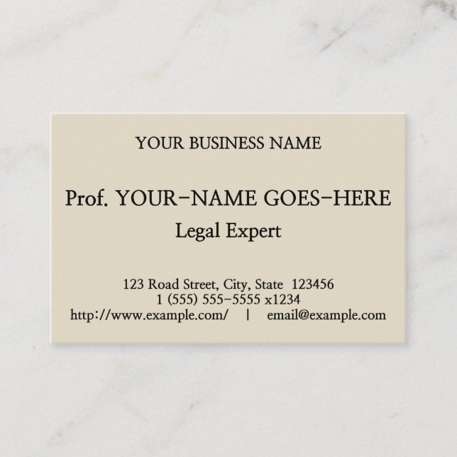 Neutral & Simple Law Professional Business Card (Front)
