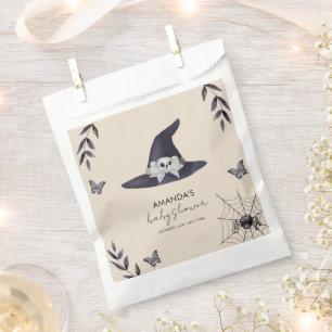 Neutral Simple Little Boo Witch Hat Baby Shower Favour Bags