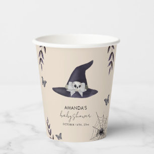 Neutral Simple Little Boo Witch Hat Baby Shower Paper Cups