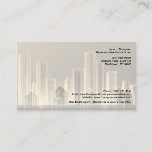🏙️ Neutral Skyline Real Estate Business Card ✨💼
