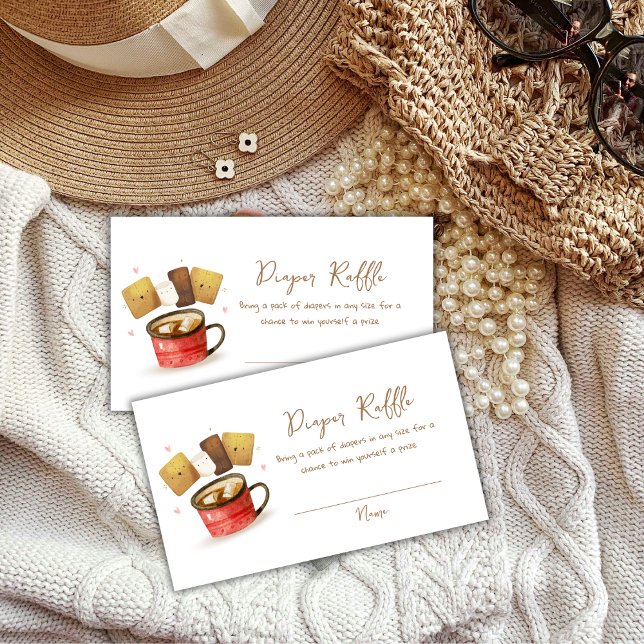 Neutral S'more Fun Diaper Raffle Baby Shower Enclosure Card (Neutral S'more Fun Diaper Raffle Baby Shower Enclosure Card)
