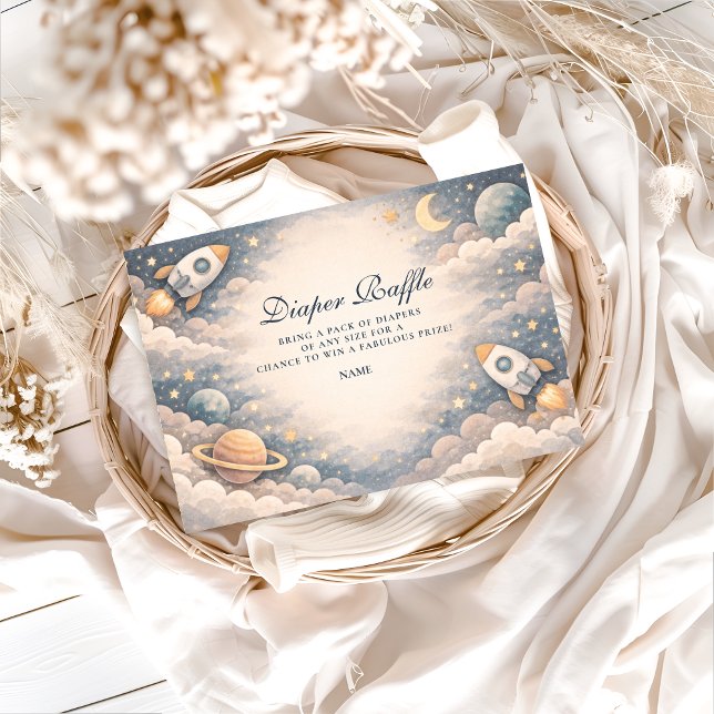 Neutral Space Stars Baby Shower Enclosure Card (Creator Uploaded)