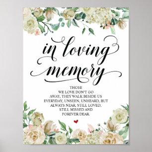 Neutral Spring Elegant Wedding Memorial Table Sign