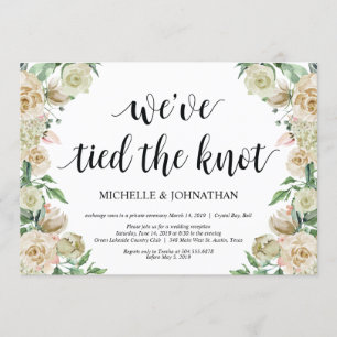 Neutral Spring Elopement Reception invites