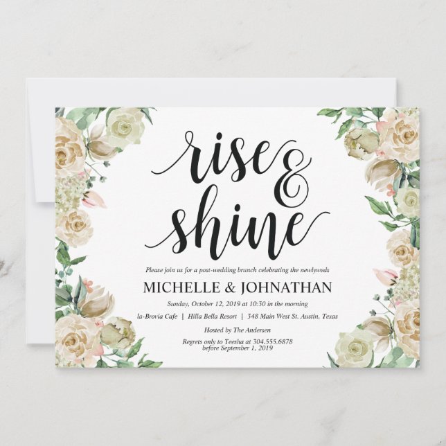 Neutral Spring Post Wedding Brunch Invitation Card (Front)