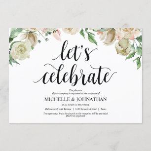 Neutral Spring Wedding Reception Invitation Card