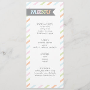 Neutral Stripe Baby Shower Menu