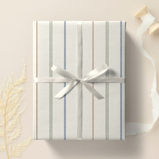 Neutral Stripe Pattern Boho Earthy Minimal Modern Wrapping Paper