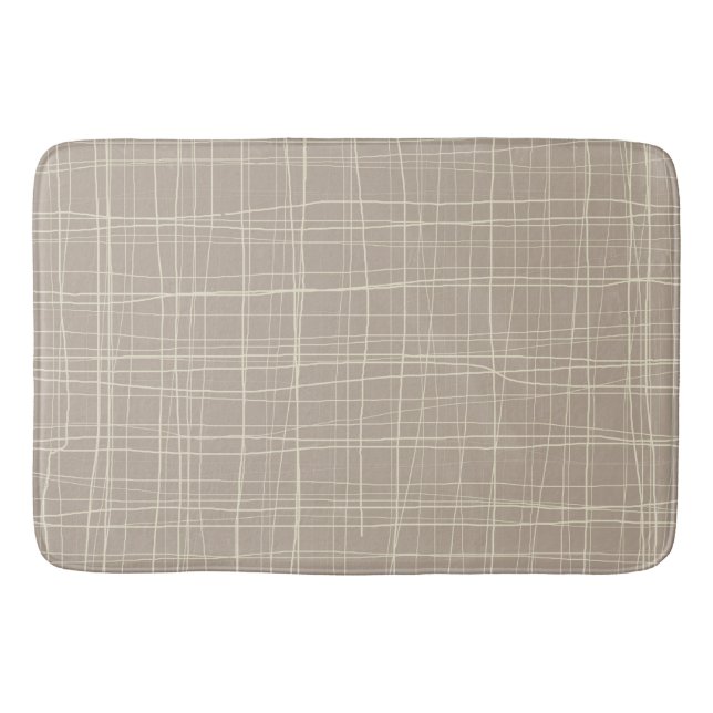 Neutral striped bath mat (Front)