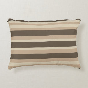 Neutral striped decorative cushion