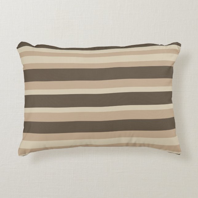 Neutral striped  decorative cushion (Front)