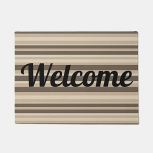 Neutral striped doormat