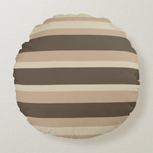 Neutral striped round cushion