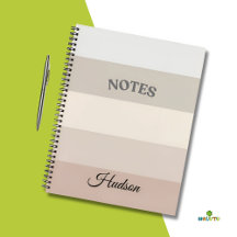 Neutral Stripes Design Spiral Notebook