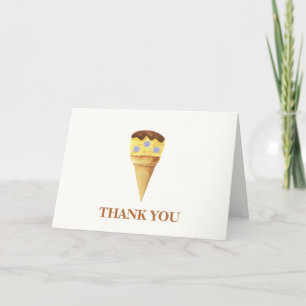 Neutral Summer Scoop Ice Cream Boy Baby Shower  Thank You Card