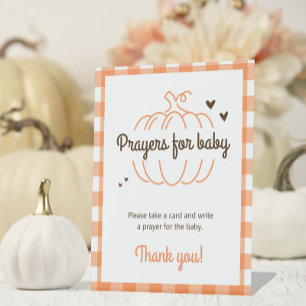 Neutral Sweet Pumpkin Baby Shower Prayers For Baby Pedestal Sign