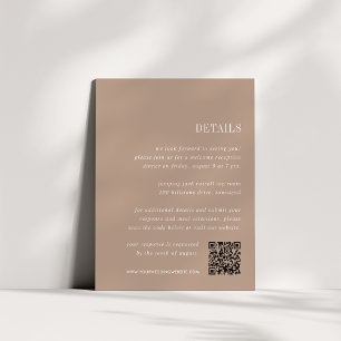 Neutral Tan All-in-One Wedding Details Enclosure Card