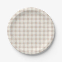 Neutral Tan Gingham 