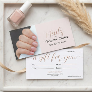 Neutral Tan Photo Nail Salon Gift Certificate