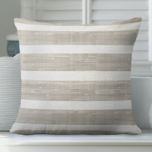 Neutral Tan Striped Pillow