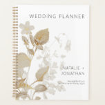 Neutral Tan Wildflowers Modern Wedding Planner<br><div class="desc">This simple but elegant wedding planner design features a corner bouquet of neutral tan,  white,  and gold wildflowers. It's part of the Neutral Tan Wildflowers Modern Wedding Suite created by Simply Farmhouse Press.</div>