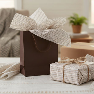 Neutral Taupe Beige Brown White Zigzag Stripes Tissue Paper