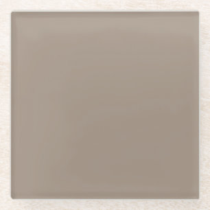 Neutral Taupe Brown Solid Color Pairs SW 9084 Glass Coaster